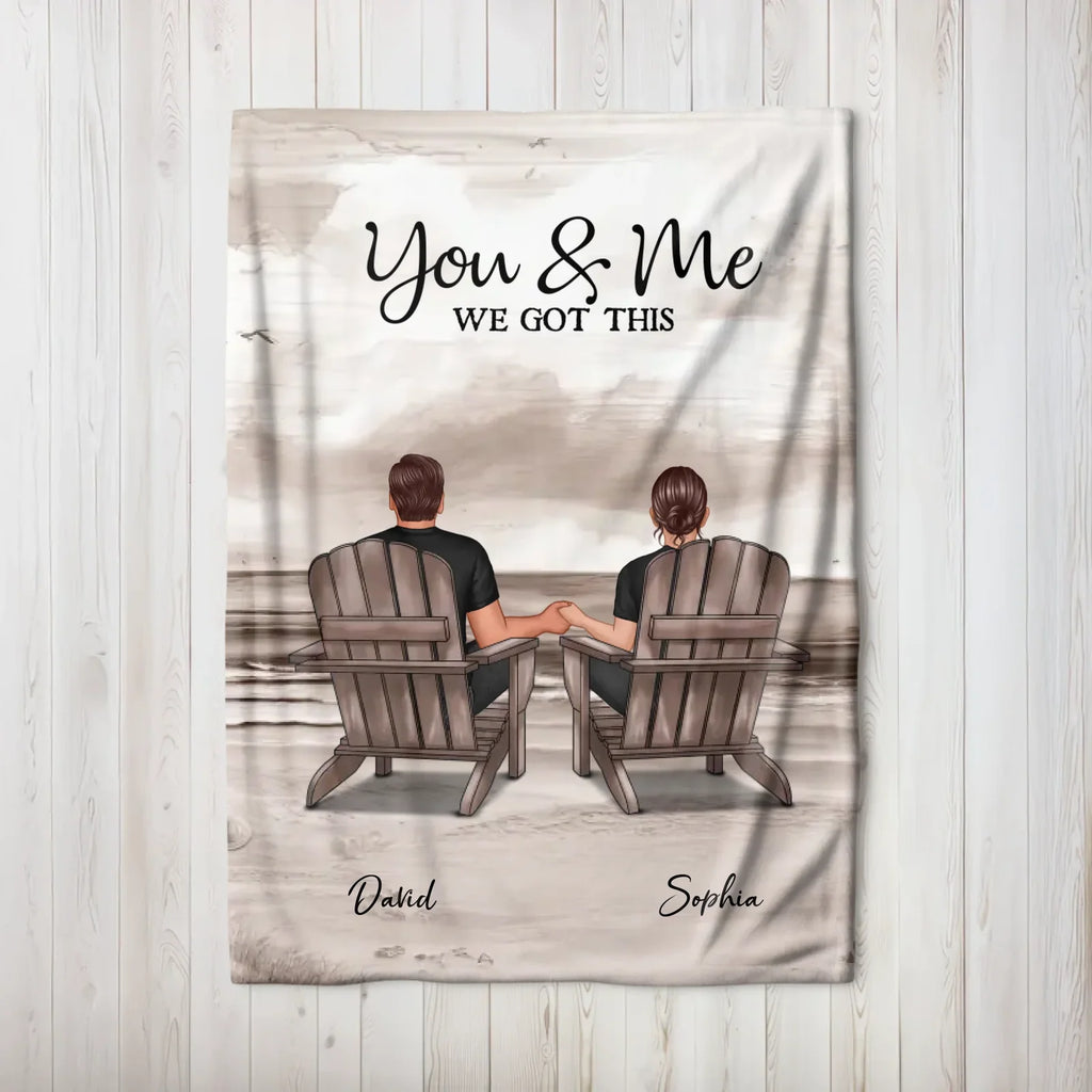 Personalized Blanket in the Vertical "You and Me, We Got This"