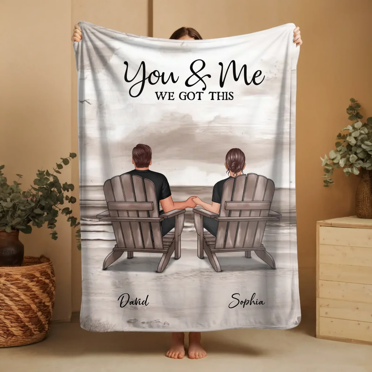 Personalized Blanket in the Vertical "You and Me, We Got This"