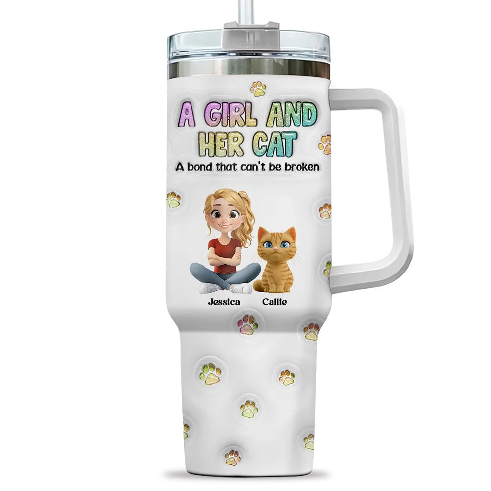 Personalized Cat Mom Tumbler