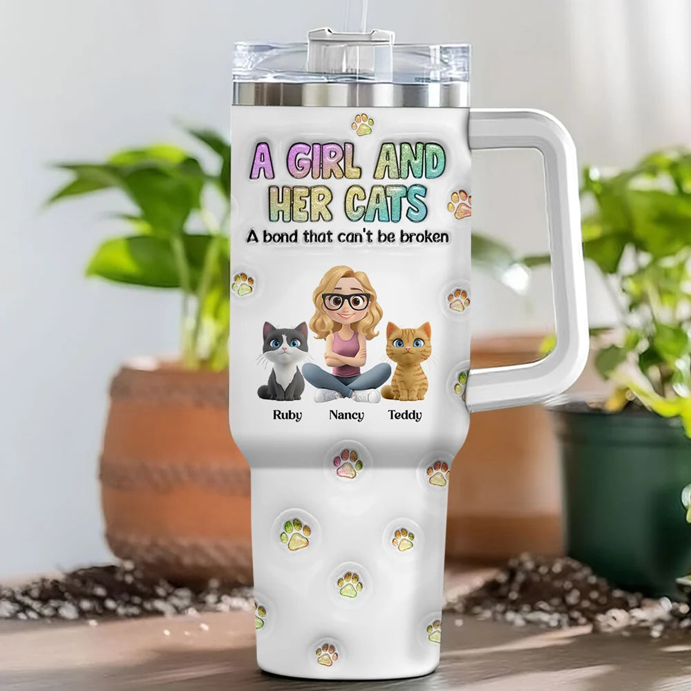 Personalized Cat Mom Tumbler