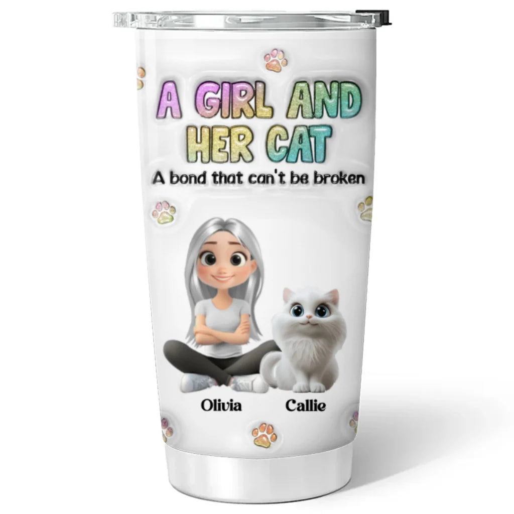 Personalized Cat Mom Tumbler