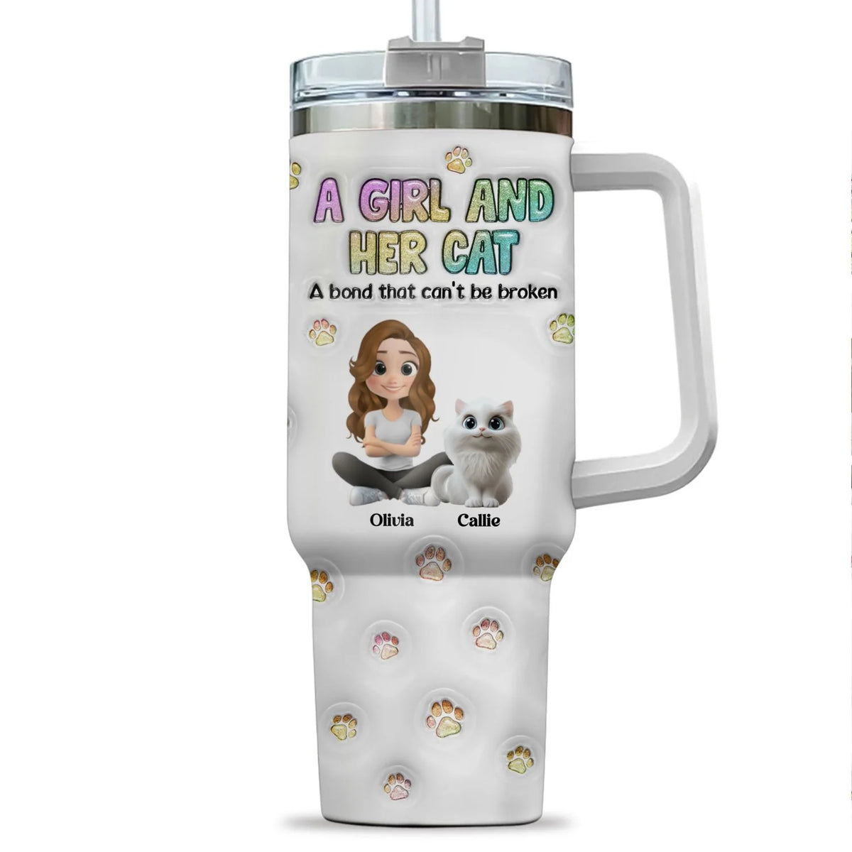 Personalized Cat Mom Tumbler