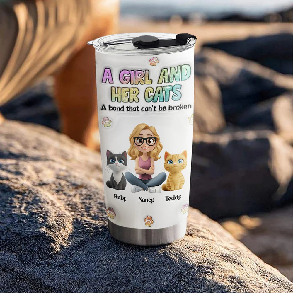 Personalized Cat Mom Tumbler