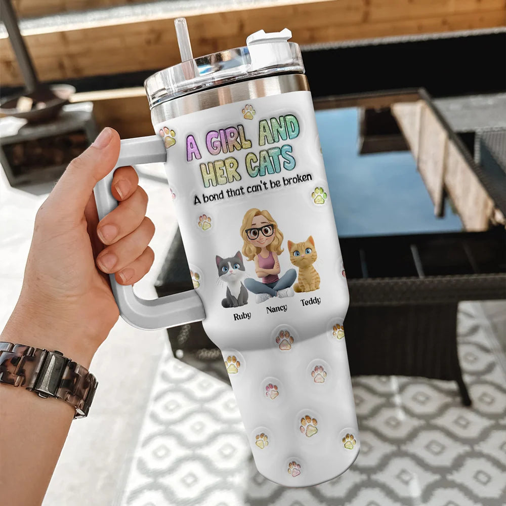 Personalized Cat Mom Tumbler
