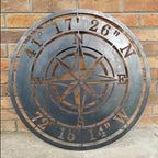 Personalized Compass Rose Metal Sign
