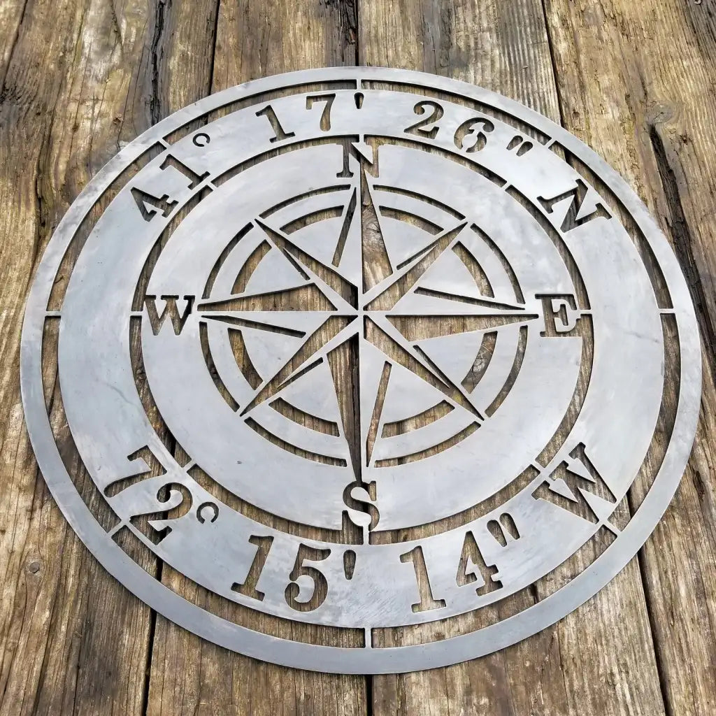 Personalized Compass Rose Metal Sign