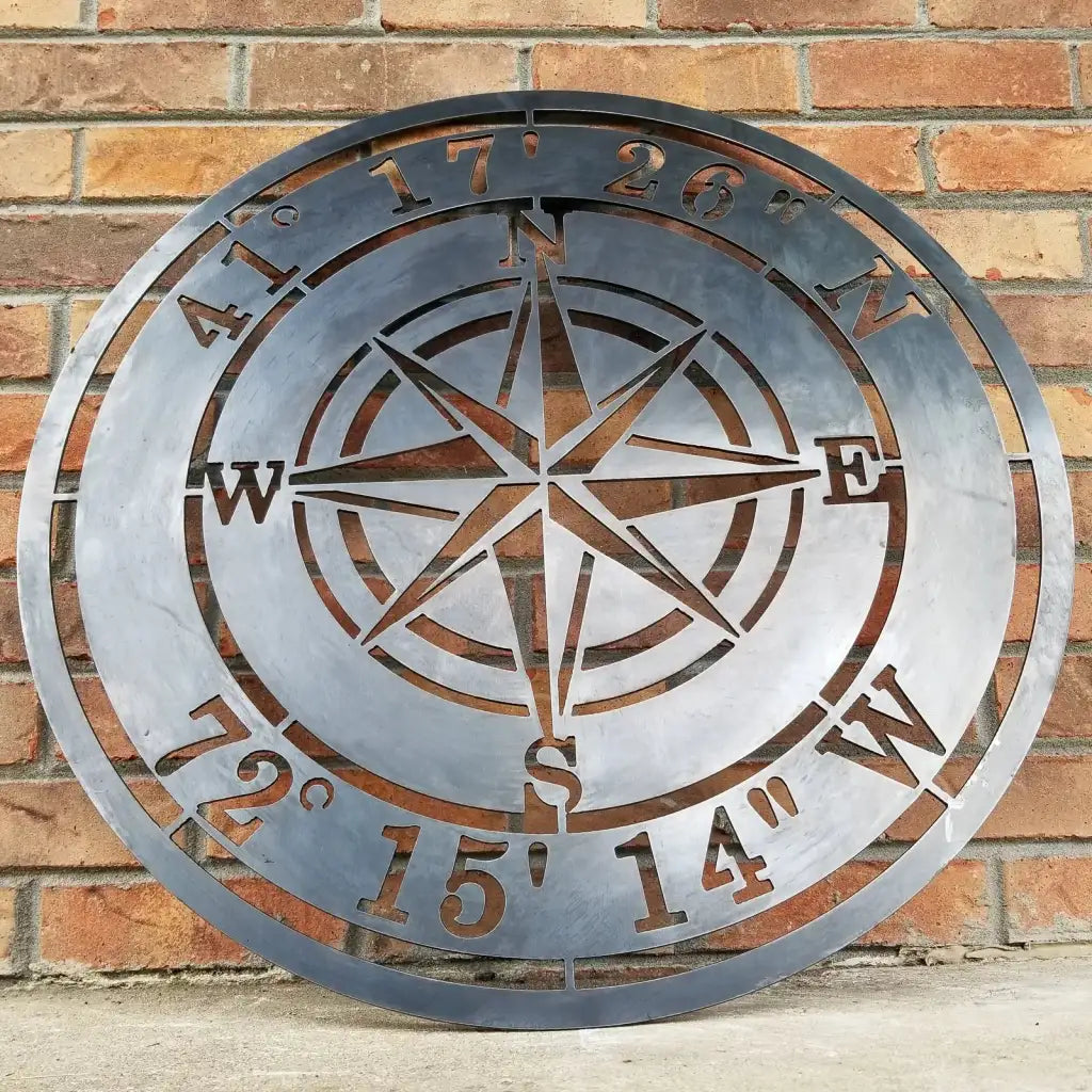 Personalized Compass Rose Metal Sign
