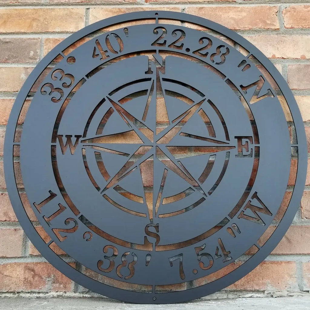Personalized Compass Rose Metal Sign