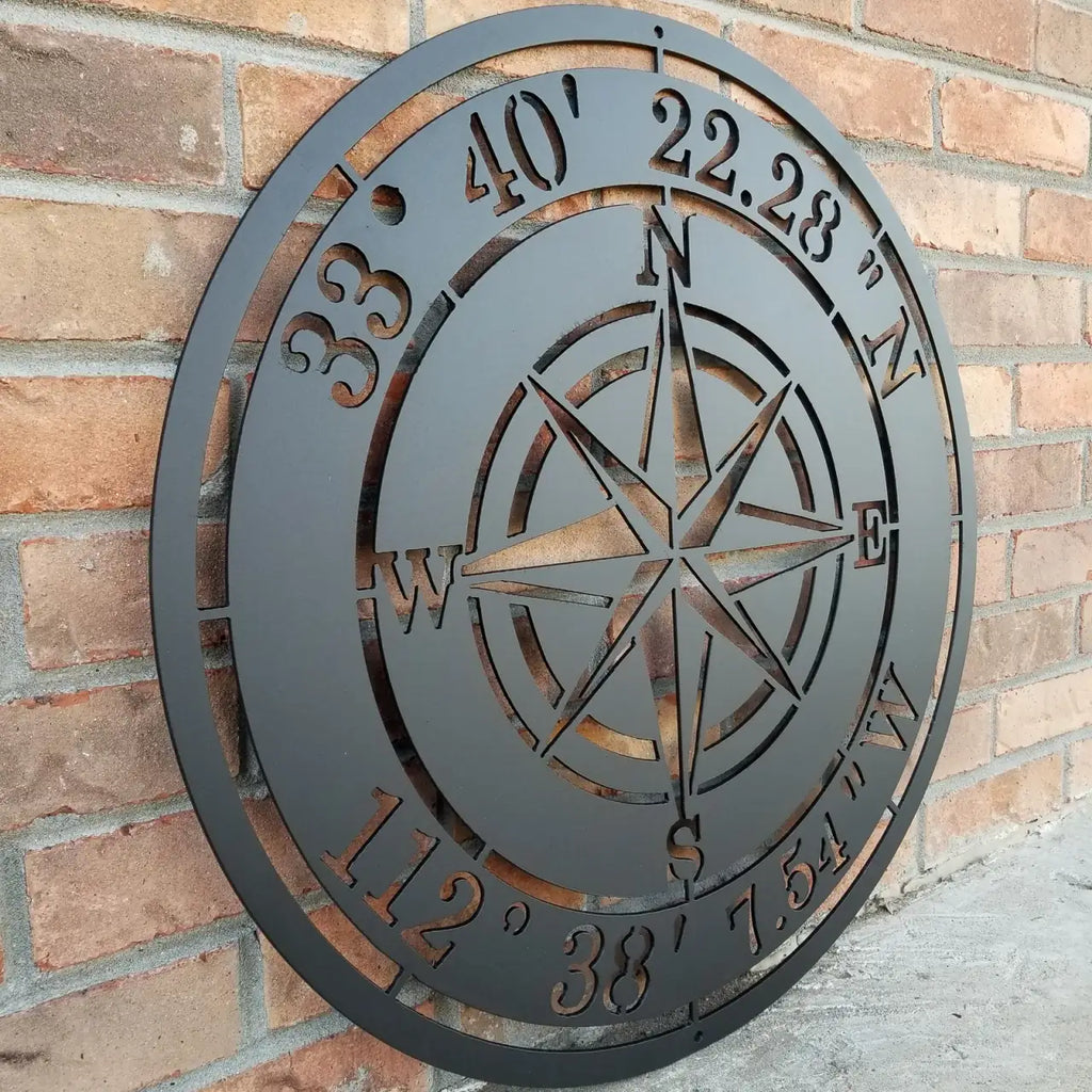 Personalized Compass Rose Metal Sign