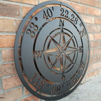 Personalized Compass Rose Metal Sign