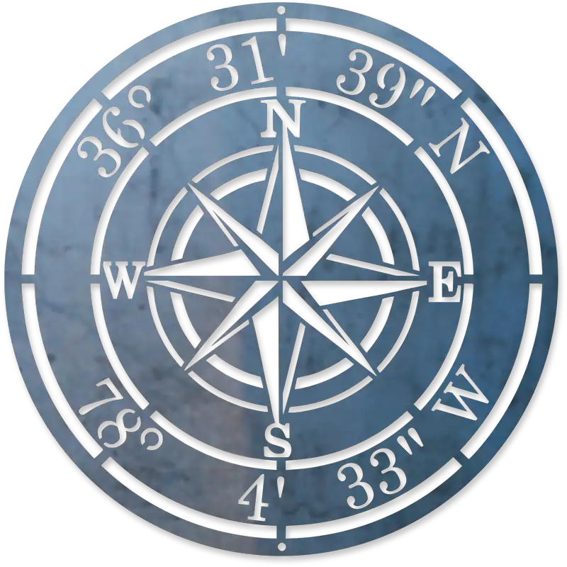 Personalized Compass Rose Metal Sign