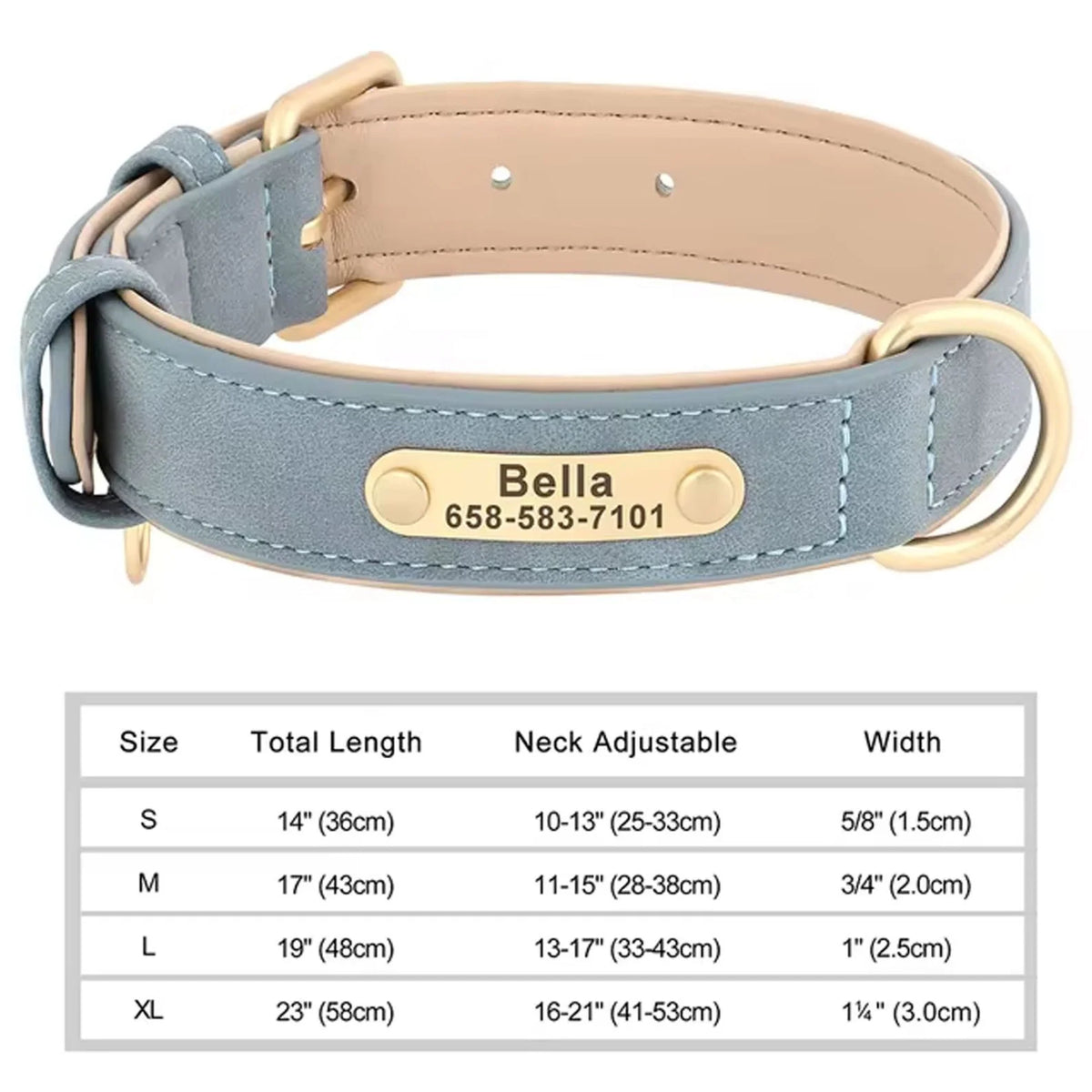 Personalized Dog Col — Collar / 131-1 Blue / S / Collar / 131-1 Blue / M / Collar / 131-1 Blue / L / Collar / 131-1 Blue / XL