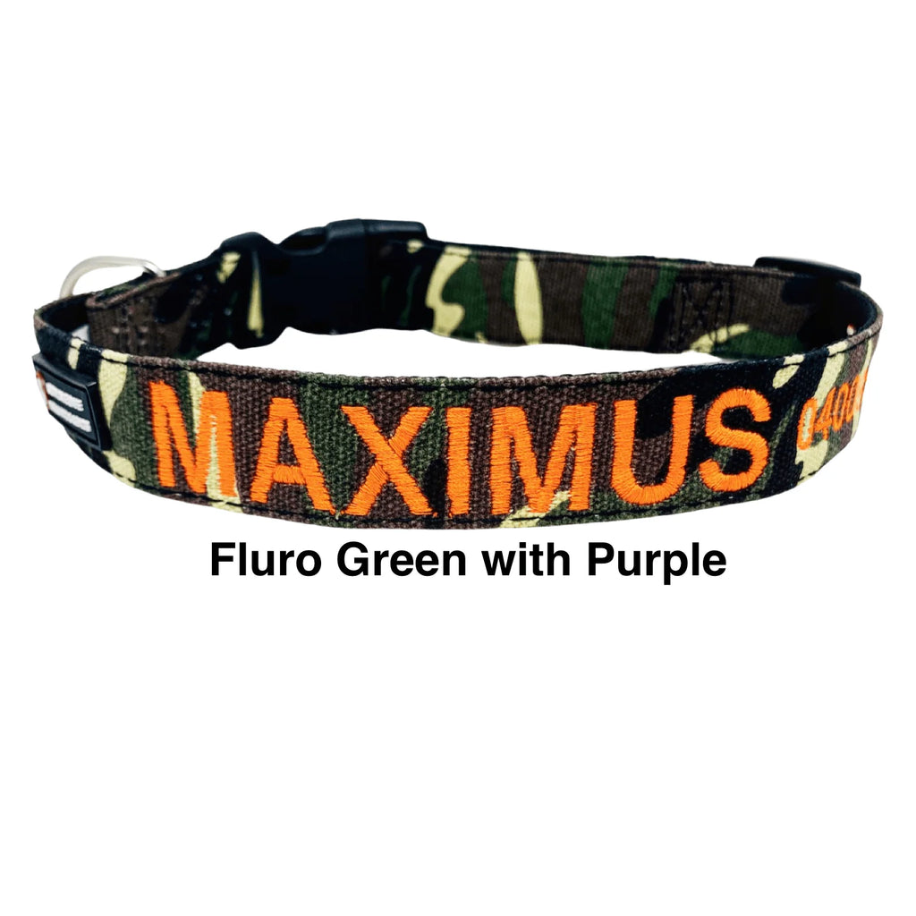 Personalized Dog Collars and Leads in Camouflage Style