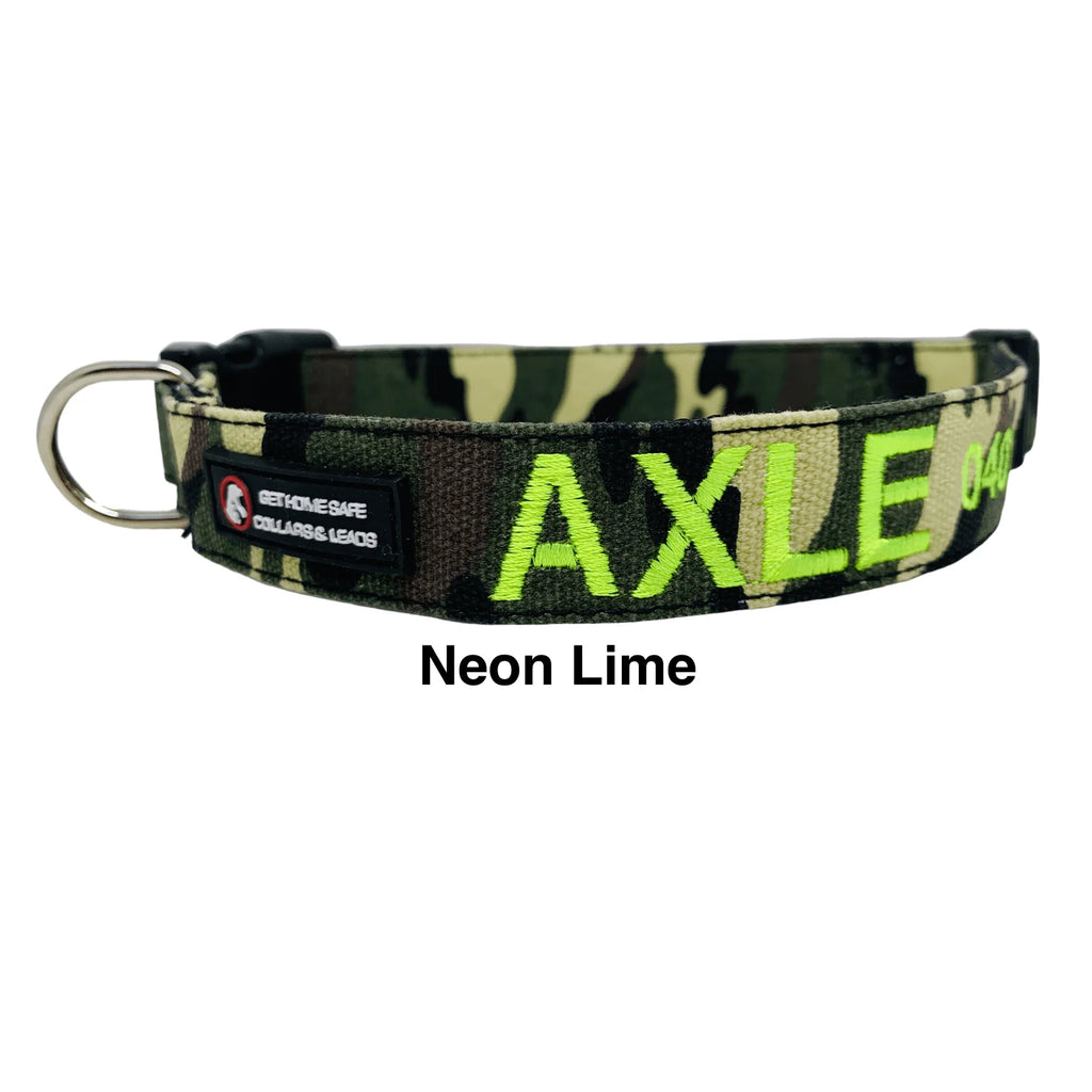 Personalized Dog Collars and Leads in Camouflage Style