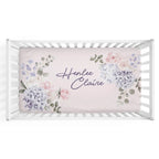 Personalized Floral Crib Sheet