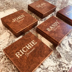 Personalized Groomsmen Gift Set with Engraved Wood Box, Selectable Flask, Wallet, Pocket Knife or Bottle Opener