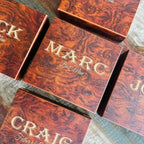 Personalized Groomsmen Gift Set with Engraved Wood Box, Selectable Flask, Wallet, Pocket Knife or Bottle Opener