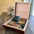 Personalized Groomsmen Gift Set with Engraved Wood Box, Selectable Flask, Wallet, Pocket Knife or Bottle Opener