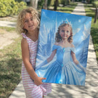 Personalized Ice Princess Canvas Portrait from Your Photo, Ready to Hang for a Child's Bedroom