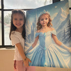 Personalized Ice Princess Canvas Portrait from Your Photo, Ready to Hang for a Child's Bedroom