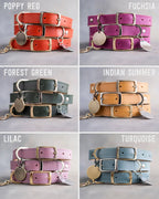 Personalized Leather Dog Collar with Engraved Three-Line ID Plate and Classic Adjustable Belt Buckle