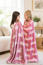 Personalized Minky Blanket in Pink Shades