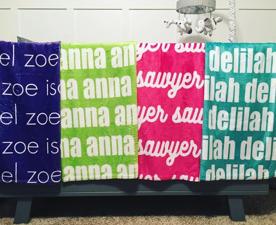 Personalized Name Blanket in Ultra-Soft Plush Fleece from Baby