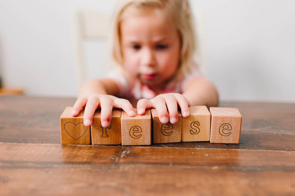 Personalized Name Blocks in Maple Hardwood