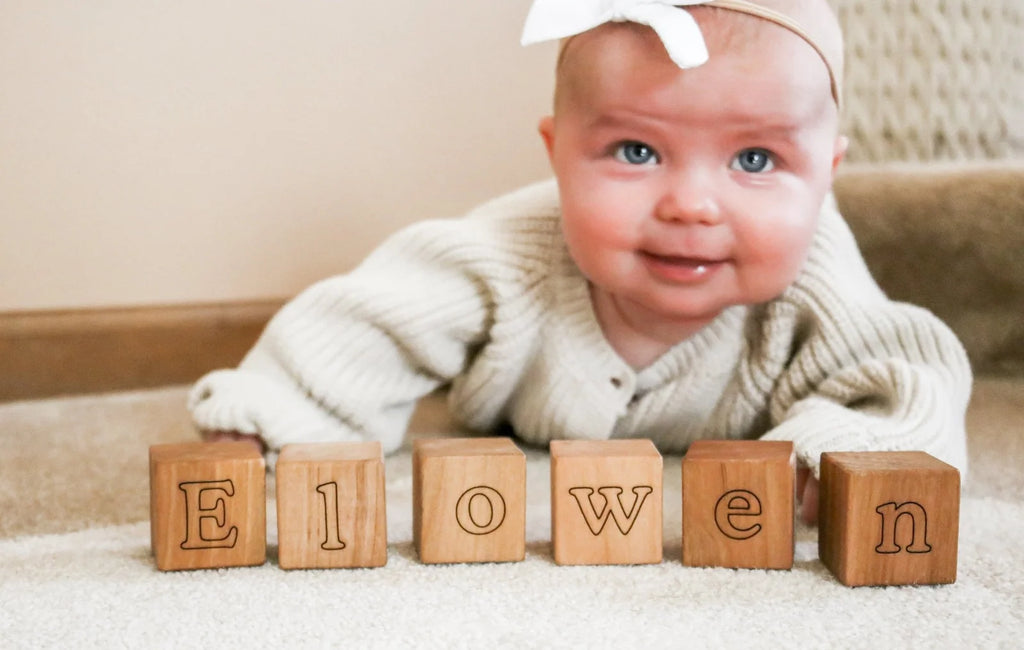 Personalized Name Blocks in Maple Hardwood
