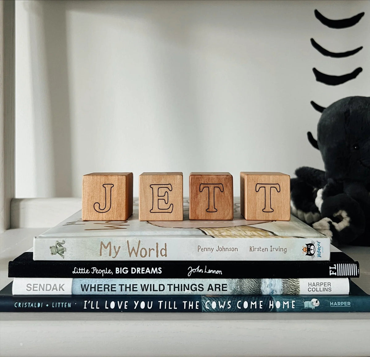Personalized Name Blocks in Maple Hardwood
