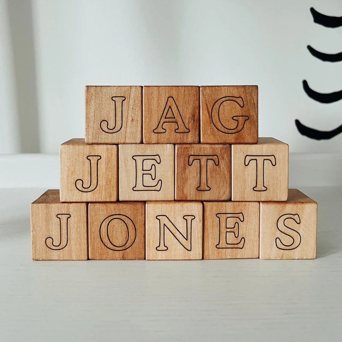 Personalized Name Blocks in Maple Hardwood