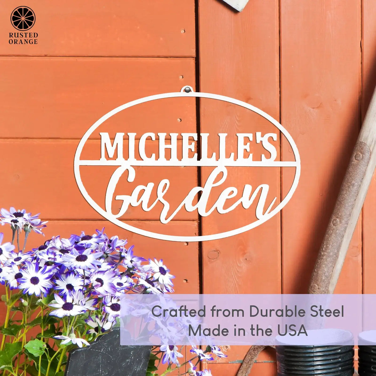 Personalized Oval Metal Garden Sign