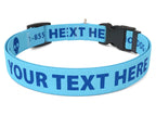 Personalized Pet Collar in Solid Colors with Custom Text and Optional Art Icons, Machine Washable Polyester