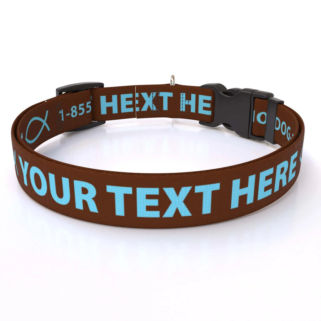 Personalized Pet Col — Cat  3/8" wide (8" - 12" neck) / Fish / XSmall 3/8" wide (8" - 12" neck) / Fish / Small 3/4" wide (10"