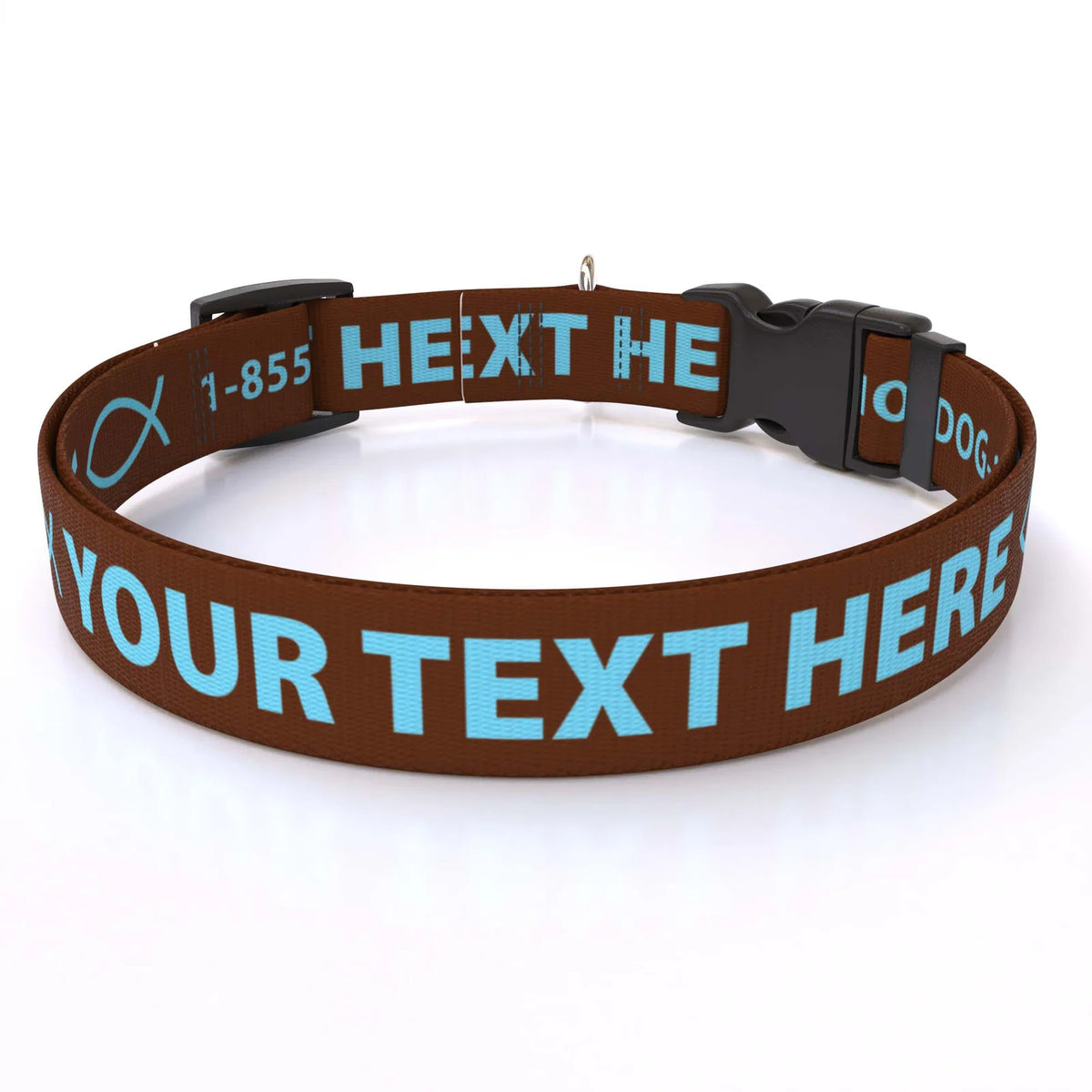 Personalized Pet Col — Cat  3/8" wide (8" - 12" neck) / Fish / XSmall 3/8" wide (8" - 12" neck) / Fish / Small 3/4" wide (10"