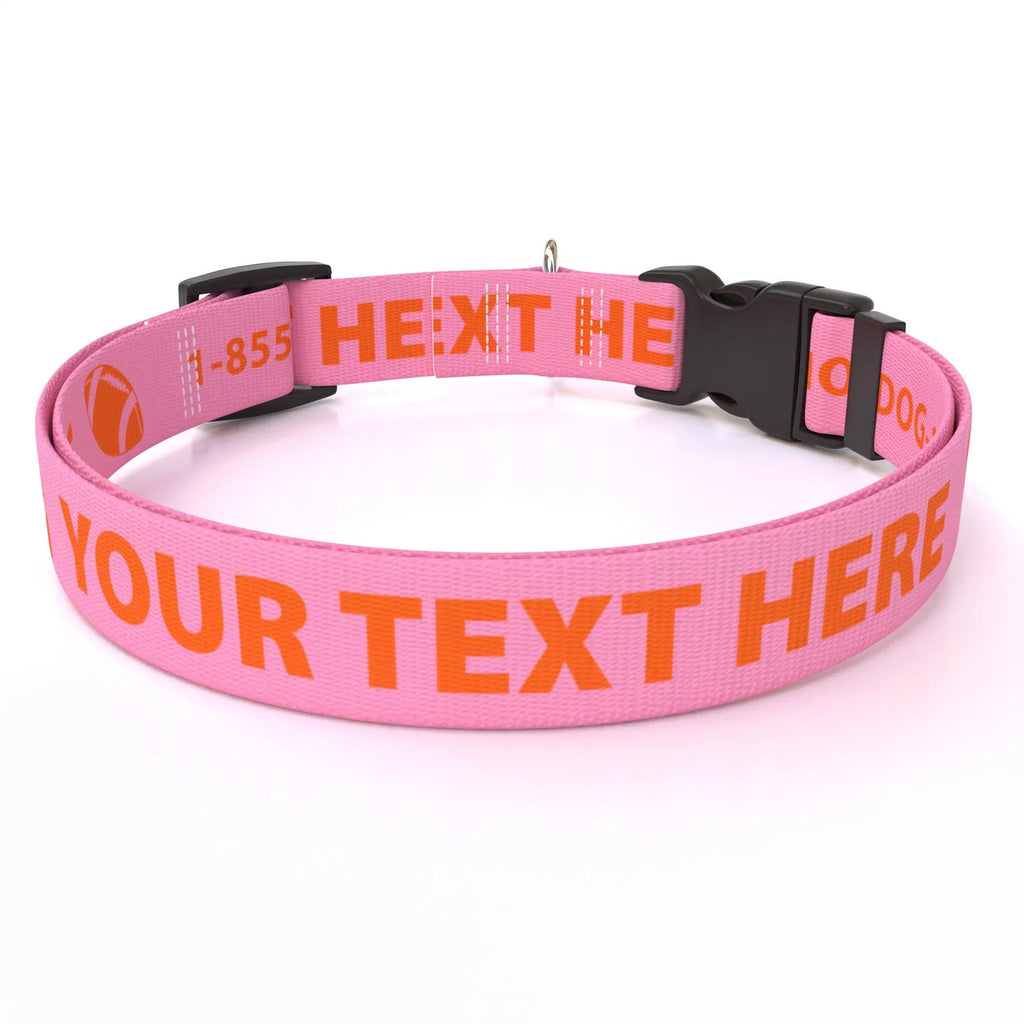 Personalized Pet Col — Cat  3/8" wide (8" - 12" neck) / Football / XSmall 3/8" wide (8" - 12" neck) / Football / Small 3/4" w