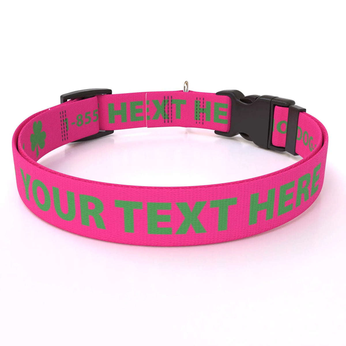 Personalized Pet Col — Cat  3/8" wide (8" - 12" neck) / Shamrock / XSmall 3/8" wide (8" - 12" neck) / Shamrock / Small 3/4" w