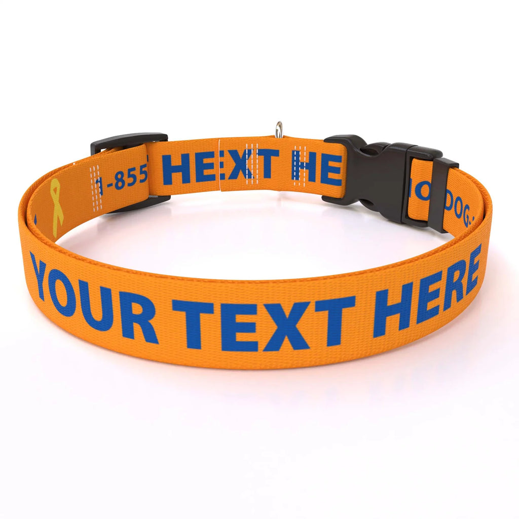 Personalized Pet Col — Cat  3/8" wide (8" - 12" neck) / Yellow Ribbon / XSmall 3/8" wide (8" - 12" neck) / Yellow Ribbon / Sm
