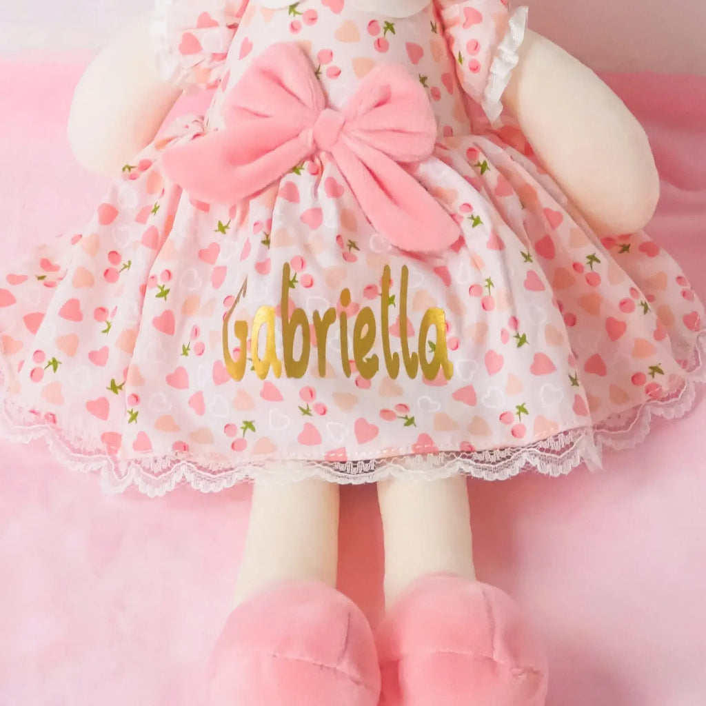 Personalized Plush Doll in a Pink Floral Dress, 16-Inch Keepsake