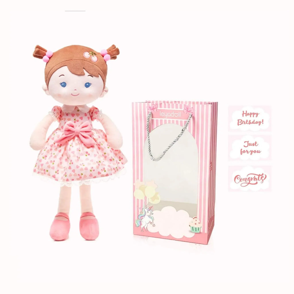 Personalized Plush Doll in a Pink Floral Dress, 16-Inch Keepsake