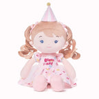 Personalized Princess Plush Doll in a Pink Birthday Dress,, Wish