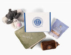 Personalized Puppy Gift Box with Fleece Blanket, Dog Treats, Mesh Toy and Hide & Seek Toy · dog gift box