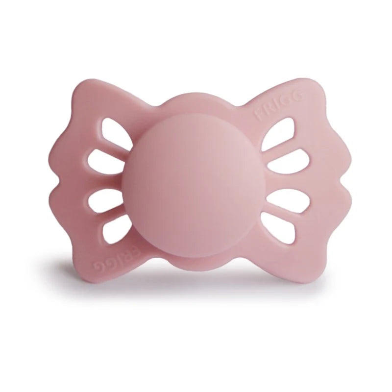 Personalized Silicone Pacifier with a Symmetrical Teardrop Nipple and Four-Leaf Clover Insp — Baby Pink / Size 1 (0-6 Months)