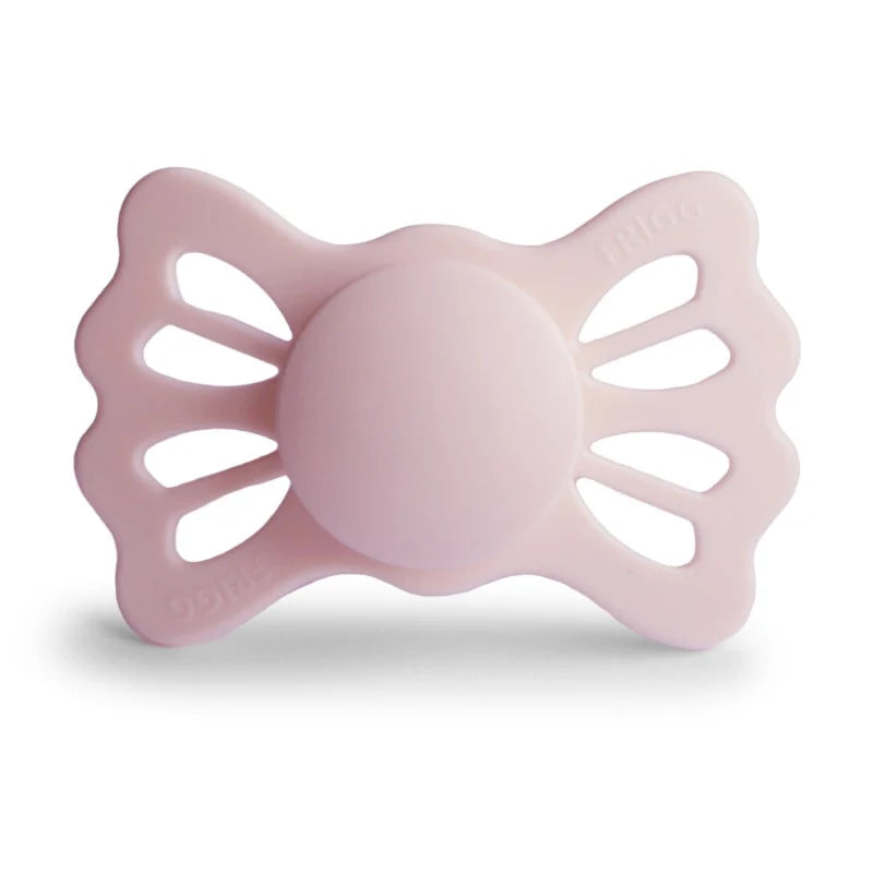 Personalized Silicone Pacifier with a Symmetrical Teardrop Nipple and Four-Leaf Clover I — White Lilac / Size 2 (6-18 Months)