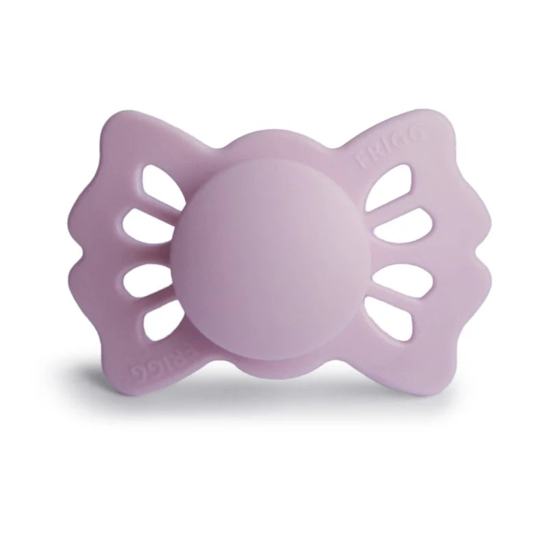 Personalized Silicone Pacifier with a Symmetrical Teardrop Nipple and Four-Leaf Clover Ins — Soft Lilac / Size 1 (0-6 Months)