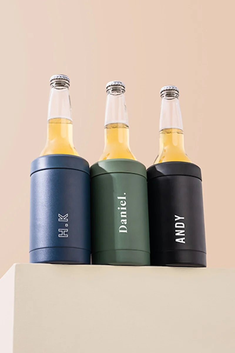Personalized Stainless Steel Can Cooler with Bottle Opener, Vacuum Insulation and Removable Lid for 12oz Drinks