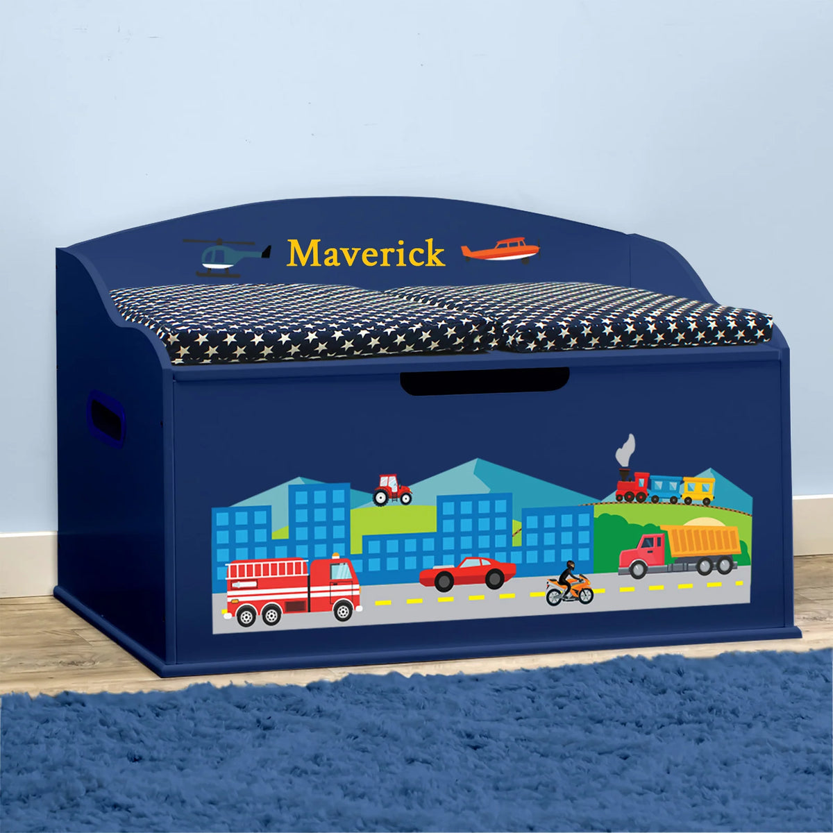 Personalized Toy Box, Blue