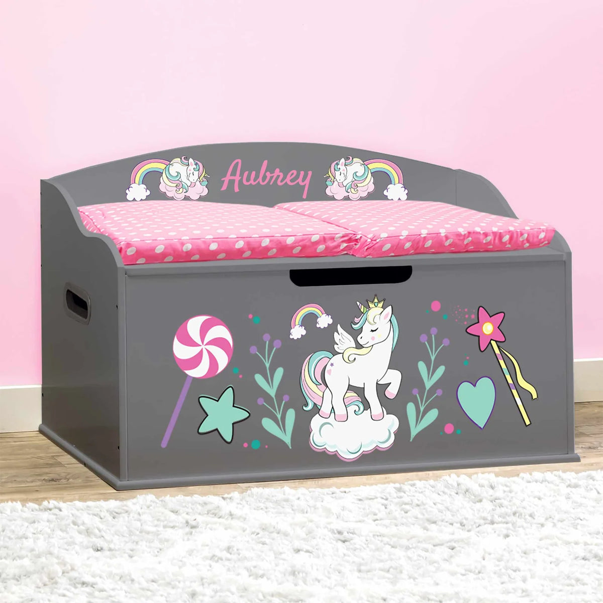 Personalized Toy Box, Dovetail Grey