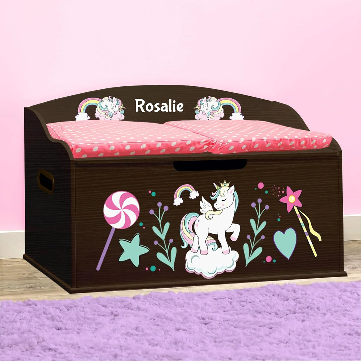 Personalized Toy Box, Espresso