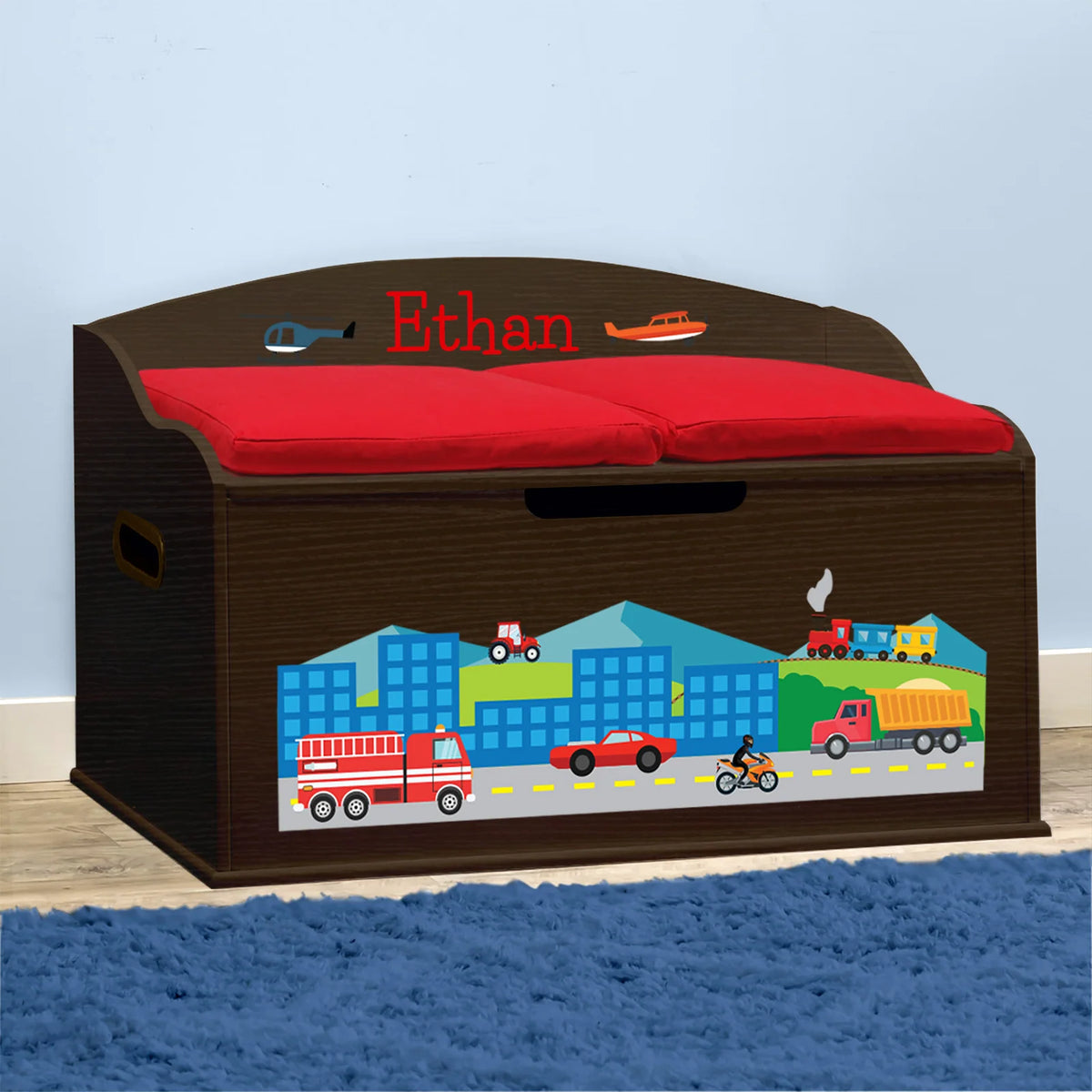Personalized Toy Box, Espresso